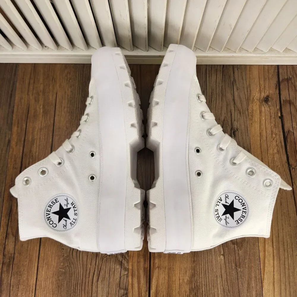 Converse CTAS Lugged Hi Womens 7.5 White Canvas Platform Sneakers Shoes 565902C